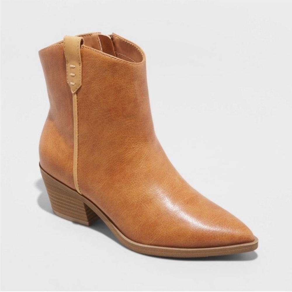 Universal Thread Women's Tan Faux-Leather Marlow Western Boots Size 81/2 8.5